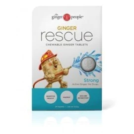 The Ginger People Ginger Rescue® Chewable Tablets Drug Free Digestive Health, 5.5 oz Chewable Tablets, Strong Ginger Flavor, 0.55 Oz, 10 Count Caddy (240 Tablets)