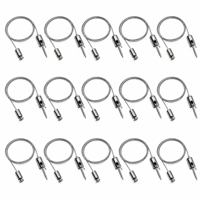 15Pcs 1M Adjustable LED Panel Suspension Cables – Steel Hanging