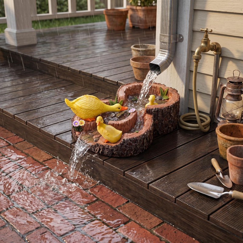 13inch Duck family Gutter Downspout Decorative Outdoor Garden Decor