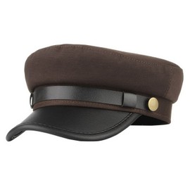 GEMVIE Chauffeur Hat for Men Women Newsboy Cap Greek Fisherman Hat British Fiddler Hat, Coffee, 7-7 1/4