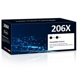 206X Black Toner Cartridges High Yield 2 Pack Compatible for HP 206X 206A Set for HP Color Laser Jet Pro M255dw M255nw MFP M283fdw M283cdw M282nw M283fdn Printer(2Black)