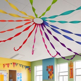 Watersay 16 Rolls Rainbow Crepe Paper Streamers 528 ft Colorful Birthday Party Decoration Back to School Classroom Ceiling Decoration Party Streamers for Birthday Wedding Indoor Decor
