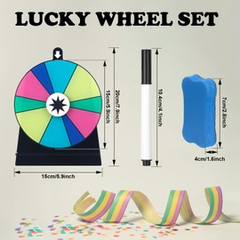 GOWTX Spin the Wheel for 6 Inch, Wheel Spinner Spinning Wheel with Stand, Color Spin Fortune Wheel, Portable Prize Wheel Spinner, Spinnings Game Wheel of Fortune for Carnival Party Show