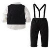 amokk Baby Boy Formal Wear Suits Bow Tie and Suspenders