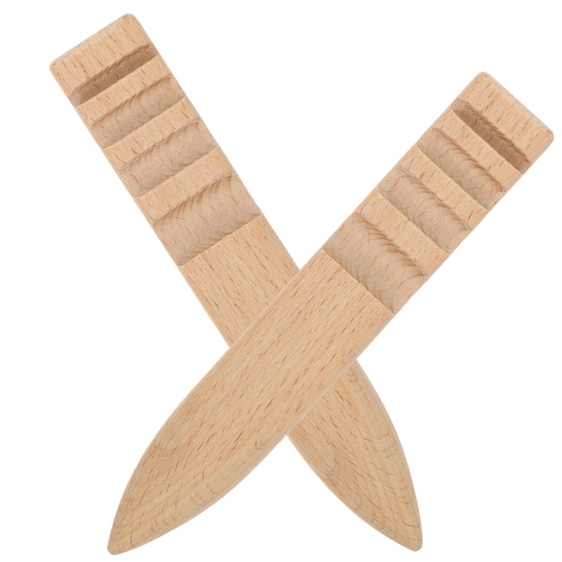 Ciieeo 2sets Leather Edge Burnisher Tool Beech Craft Polisher for