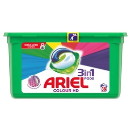Ariel 3 in 1 Pods Colour Washing Tablets, 38 Washes by Ariel