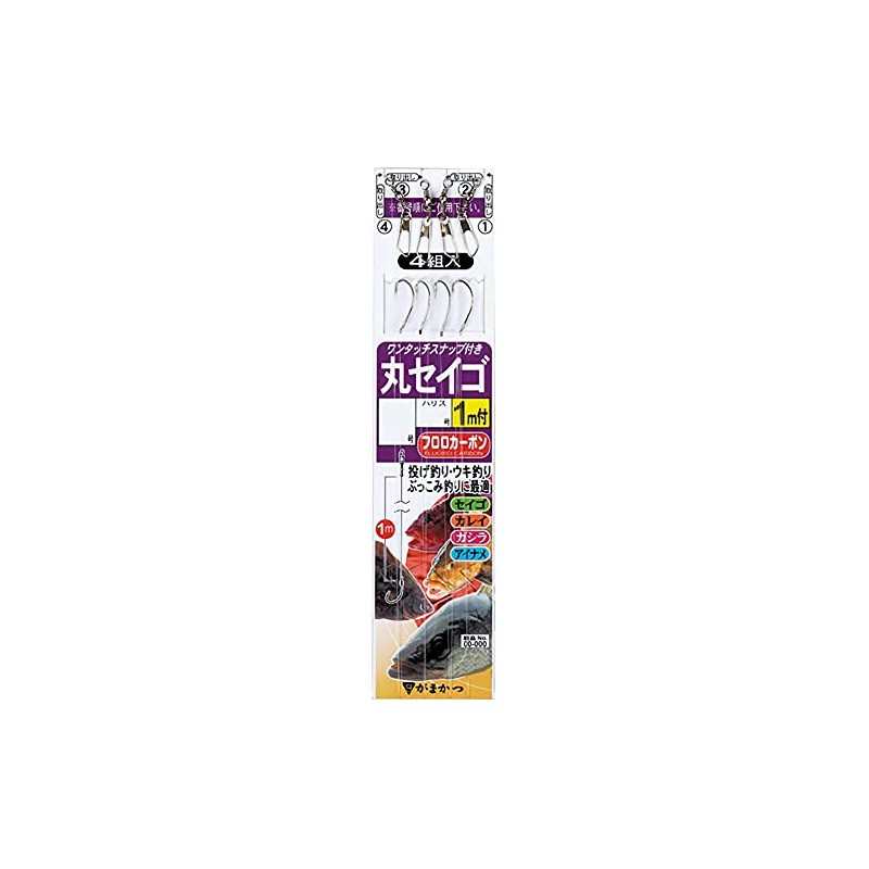 Gamakatsu OS102 10-2 One-Touch Snap with Thread, Round Seigo, 3.3
