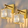 FDPBY Wall Sconces Crystal Gold Wall Sconce Set of Two