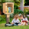 HAFTKD Outdoor Library Book Box Storage Small Wood Cabinet Little
