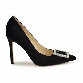 Nine West Women's Franny Pump, Black Velvet 001, 9.5