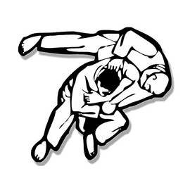 Jiu Jitsu Arm Throw Shaped Sticker (Martial Arts Full Contact Combat Sport (3 x 4 inch)
