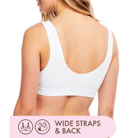 Carole Martin Women's Full-Freedom Cotton Bra White 38