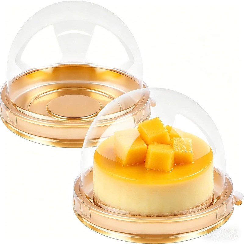 50 Pack 2 Inches Golden Mini Dessert Containers with See