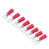 Eujgoov 100Pcs Red Fork Terminals, AWG 22-16, Heat Shrink, Marine