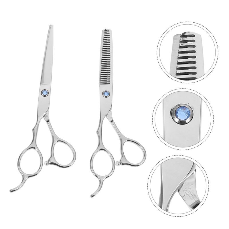 FOMIYES 2pcs Stainless Steel Left-handed Hairdressing Scissors Professional Hair Clippers