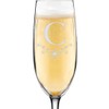 shop4ever Floral Initial Letter Monogram Laser Engraved Champagne Flute Glass