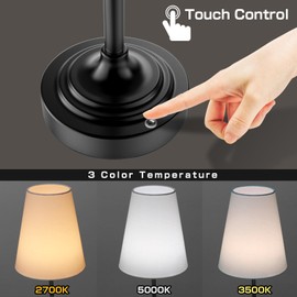 xumemall Portable Cordless Table Lamp, Built in Rechargeable Battery, 2700-6000k Color Temperature, Fully Dimmable, Scalable, Ambient Light for Patio, Restaurant, Bar, Bedroom, Dining (Black)