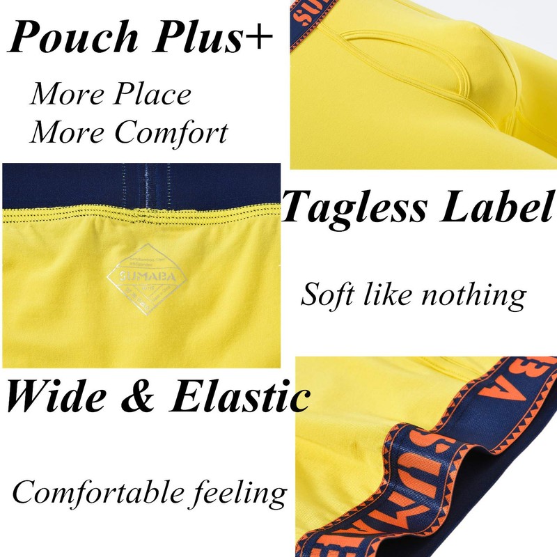 SUMABA Men's Underwear 5-Pack Comfortable Long Leg Underpants for Men