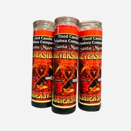 Unbranded SANTA MUERTE REVERSIBLE VELADORA PREPARADA - HOLY DEATH REVERSIBLE FIXED CANDLE - 12x candles