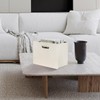 HofferRuffer Leather Newspaper Basket with Handle, Collapsible Magazine Basket Stand,