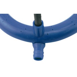HYDROFLOW HGC748086 Irrigation Fitting Rain Ring Drip Emitter, Use With All Growing Media, Strategically Placed Distribution Holes Position At Ideal Plant Height, 6" Diameter, 1/2" Inlet, Blue