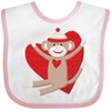 inktastic Hug Sock Monkey Baby Bib White and Pink D5ca