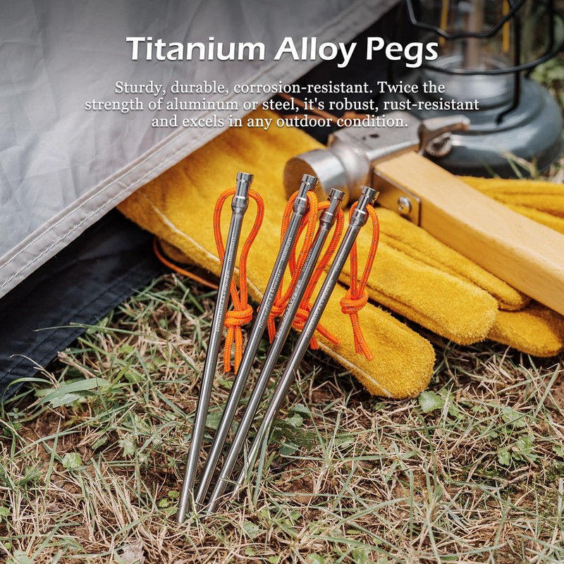 Boundless Voyage 4/8/12PCS Titanium Alloy Lightweight Camping Tent Stakes Pegs
