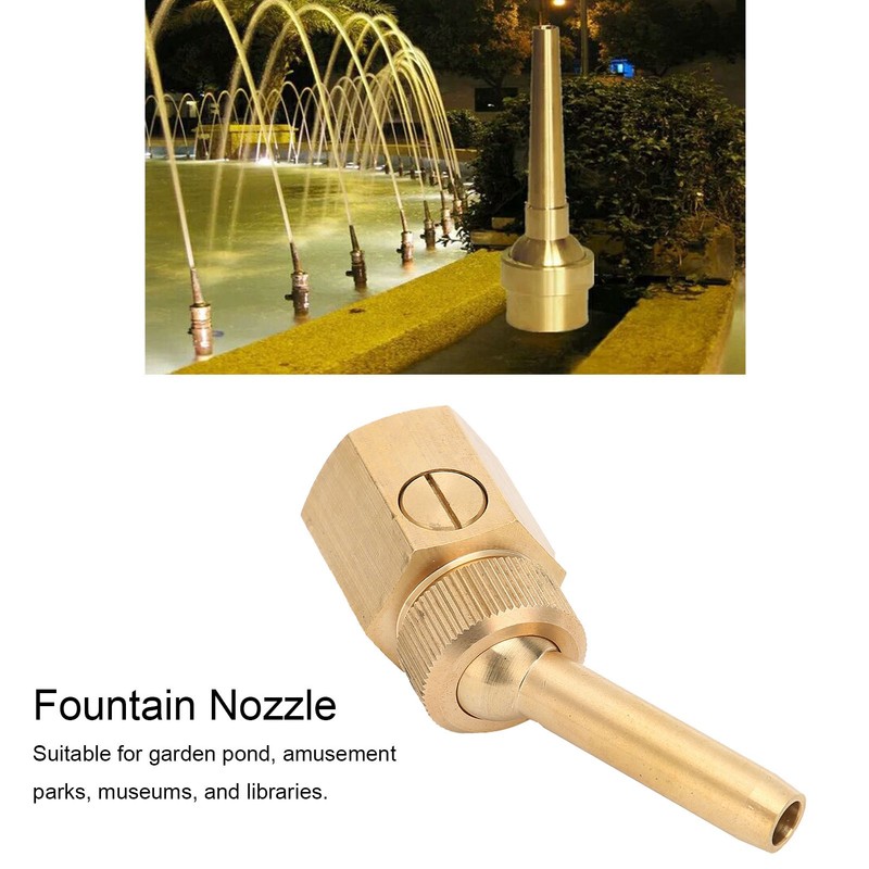 Female Thread Fountain Nozzle Brass Adjustable Water Spray Head with