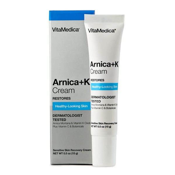 VitaMedica Arnica + Vitamin K Oxide Topical Cream | Sensitive Skin Formula | Arnica Montana Restores Bruised Skin | Vitamin K Oxide Eases Discoloration | Undereye Cream With Vitamin C | 0.5 ounces