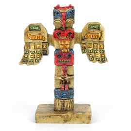 Transgood Indian Totem Pole Indigenous Aboriginal Style Decor, Mini Size Resin 4.5 Inch, Imitation Wood Resin, Decorative Home Decor