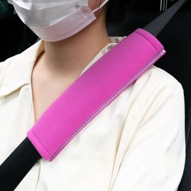 Seat Belt Covers, AUTOXBERT 2 Pcs Universal Car SeatBelt Cover Pull Cloth for Adults and Kids, Soft Car Seatbelt Strap Breathable Shoulder Pads Protector - Pink