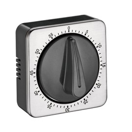 Cilio 0000294538 Timer Cube Satin Stainless Steel Silver 7 x 7 x 5 cm