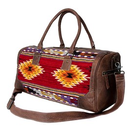 American Darling Women's Duffel Bag Western Saddle Blanket with Genuine Leather Handbag and Ladies Purse
