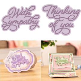 2PCS Alphabtes Metal Cutting Dies for Card with Sympathy, Thinking of You, Letters Metal Die Cuts for DIY Scrapbooking Paper Crafting Embossing Template Carboon Steel Dies Molds Stencils