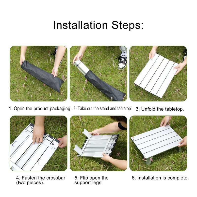 Portable Beach Table Aluminum Ultralight Folding Camping Table Compact Mini