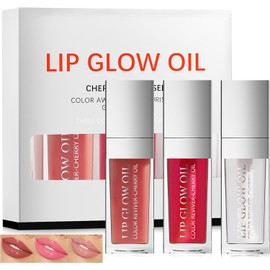 3 Colores Fat Oil Lip Drip Gloss Sets, Brillos Labiales Hidratante y Voluminizador, No Pegajosa, Duradera e Hidratante, Fórmula pura y natural, Kit de Maquillaje, Regalos para Mujer (SET-C)