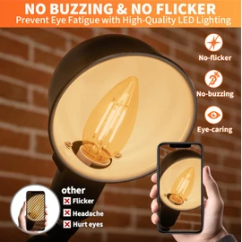 ALAMPEVER Chandelier Light Bulbs,E12 Candelabra Bulb 40 Watt,E12 LED Bulb 2200K Warm White,Candle Light Bulbs 6 Pack