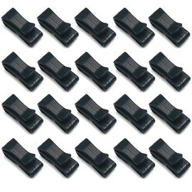 Alamic 20 Pack Plastic Webbing Ending Clip 1" Tactical Backpack Strap Keeper Clips Belt Clip Hook Helmet Goggle Webbing Clip Buckle (20, 1'')