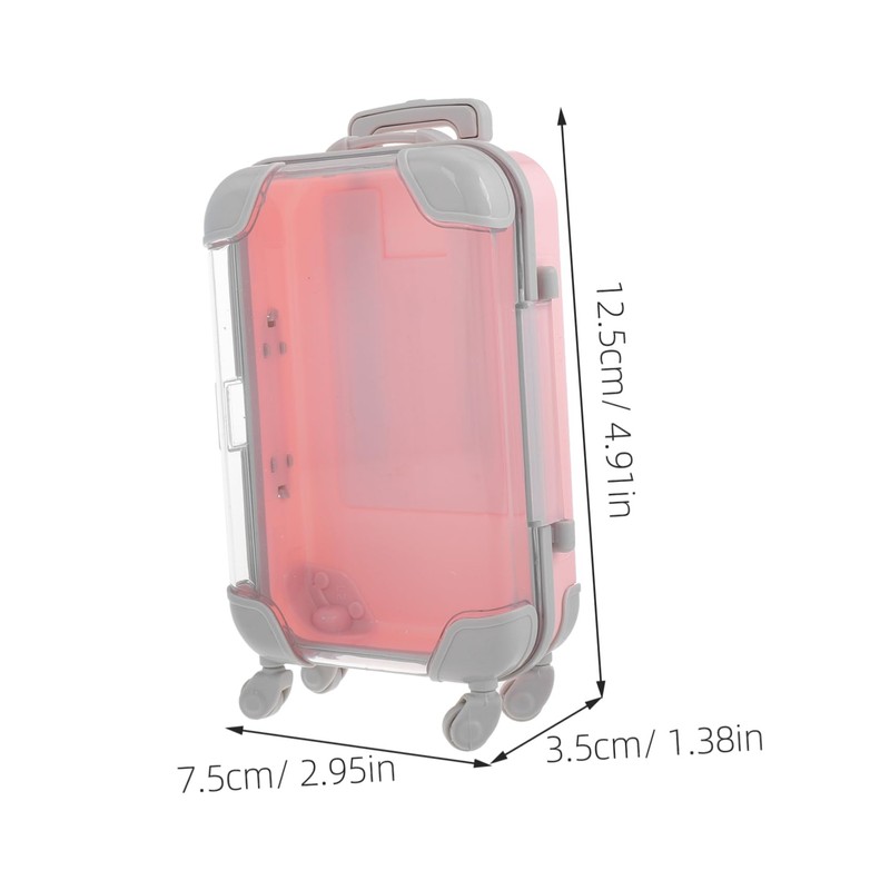 NOLITOY 2pcs Mini Rolling Suitcase Candy Box Plastic Luggage Storage