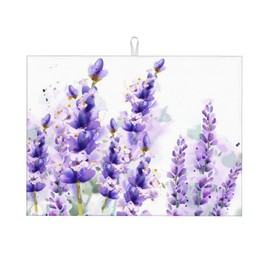 Absorbent Dish Drying Mat For Kitchen Counter, Lavender Microfiber Dish Drying Pad, Kitchen Gadgets For Easy Clean Multi-Use