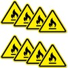 Pack of 8 Warning Stickers 6 x 5 cm Fire