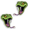 2 x 10cm Snake Vinyl Stickers - Green Viper Wild