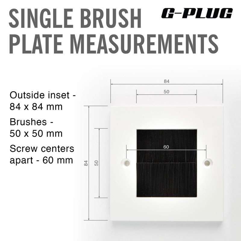 G-PLUG Cable Pass Through Wall Plate Faceplate with Brush –