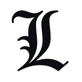 Applicable Pun Old English Letter L - Vinyl Decal for Outdoor Use on Cars, ATV, Boats, Windows and More - Black 7 Inches Tall