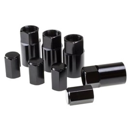 Wheel Mate TPMS Valve Stem Cover | Set of 4 Covers and 4 Valve Caps Per Pack | Aluminum | Black Anodize