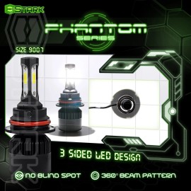 Stark 72W 8000LM US BridgeLux Chip LED Kit 6000K Headlight Hi / Lo Bulbs - 9007 HB5