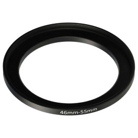 vhbw 46mm to 55mm Step Up Ring Adapter for Camera Lens Filter Adapter Metal Black