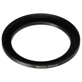 vhbw 46mm to 55mm Step Up Ring Adapter for Camera Lens Filter Adapter Metal Black