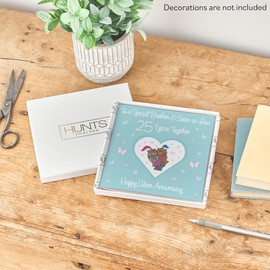 Hunts England - Boxed Brother & Sister-in-Law 25th Anniversary Card - 25 Years - Silver Anniversary - Romantic Meadows - 25th Anniversary Card - Card In Keepsake Box