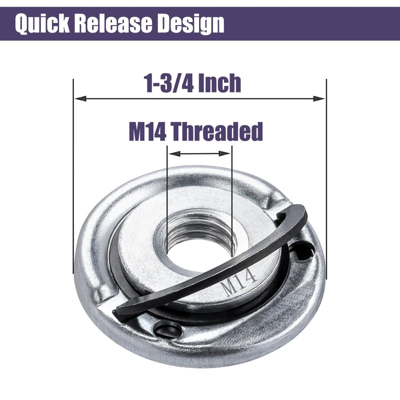 Yakamoz 2Pcs Quick Release Angle Grinder Locking Nuts M14 Angle